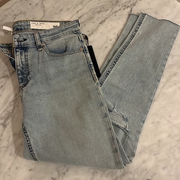 rag & bone Denim - Rag & Bone Cate Mid-rise Ankle Skinny in Montauk with Knee Holes - Size 28 - NWT